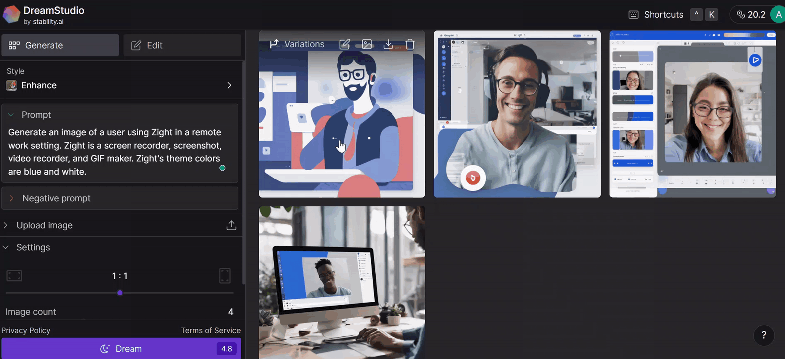 DreamStudio AI image generator