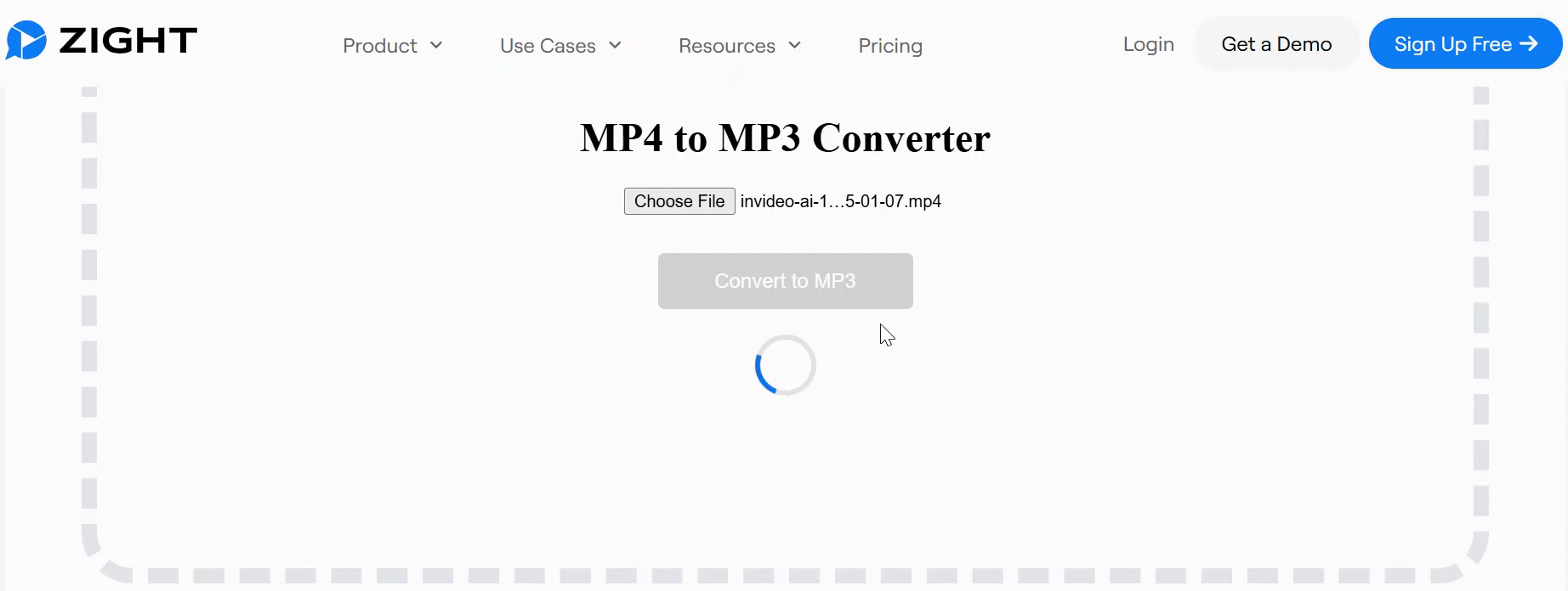 Zight MP4 to MP3 conversion process