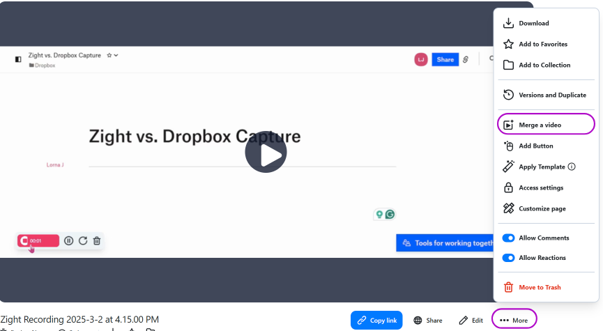 Merge Videos with Zight