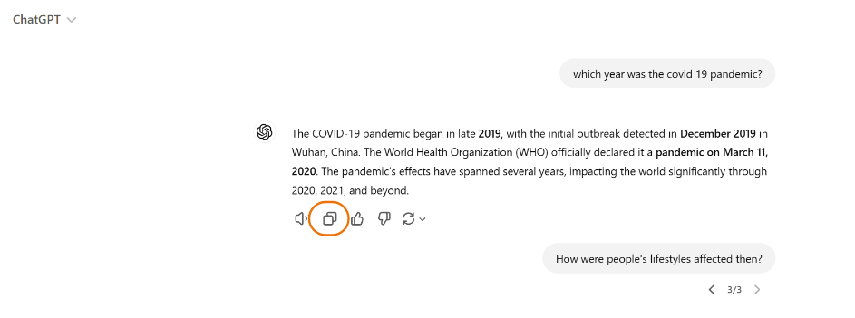 Copy ChatGT response
