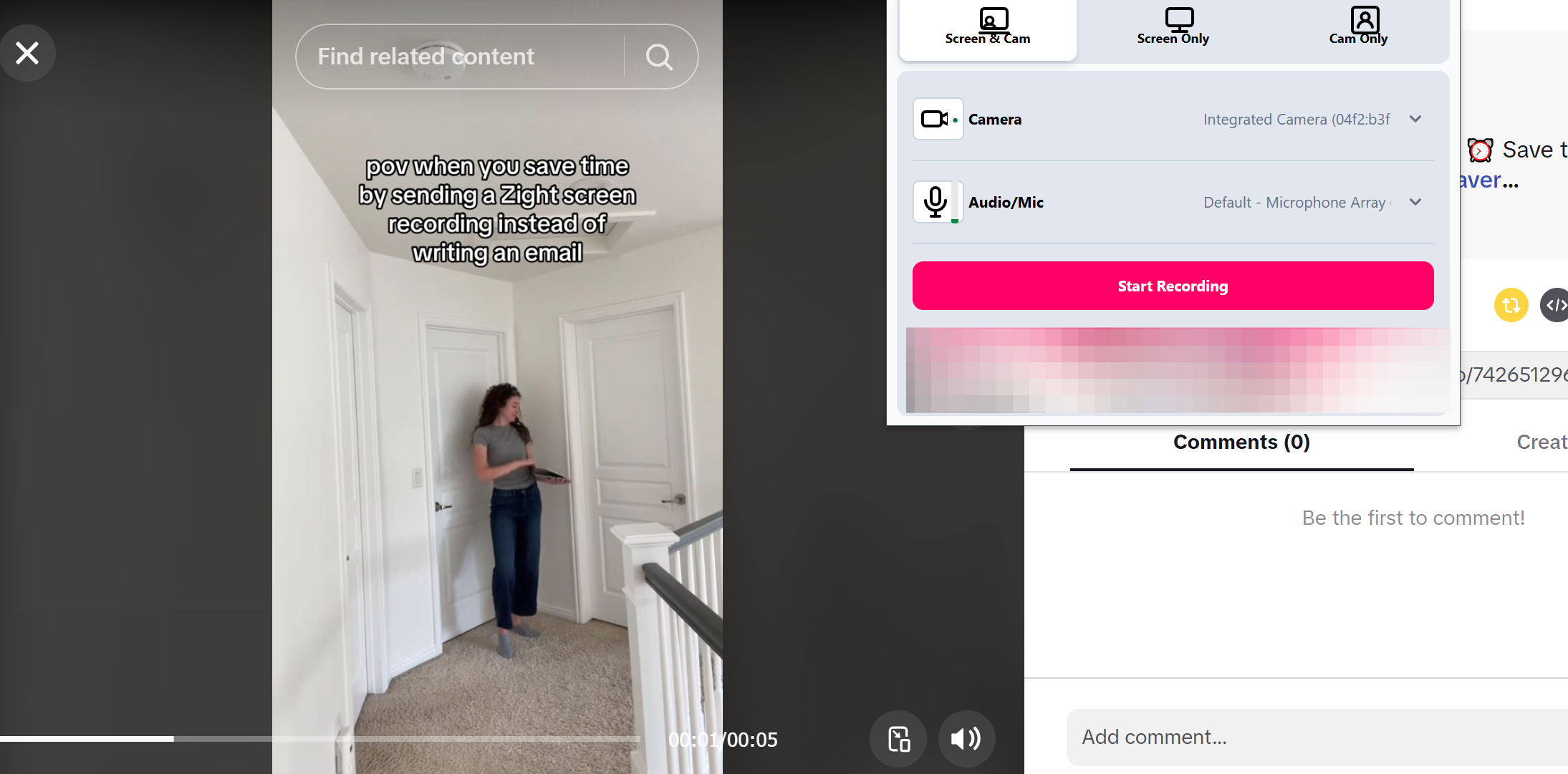 How to Screen Record a Tiktok Video Using the Zight Chrome Extension