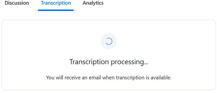 Transcription processing