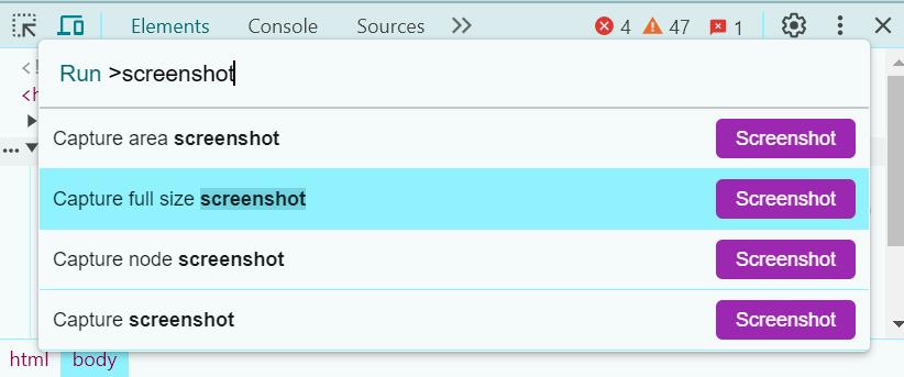 full page screen capture