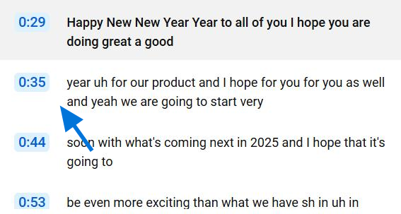 YouTube video timestamps
